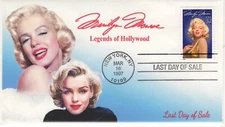 AO-2967-2,1997, Marilyn Monroe, BW Pictorial Postmark,  Add On Cachet, Last day