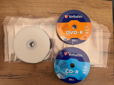 10 DVD-R 10 CD-R 10 DVD+R DL VERBATIM PACK VERGINE 4,7 GB 16X + 30 BUSTINE