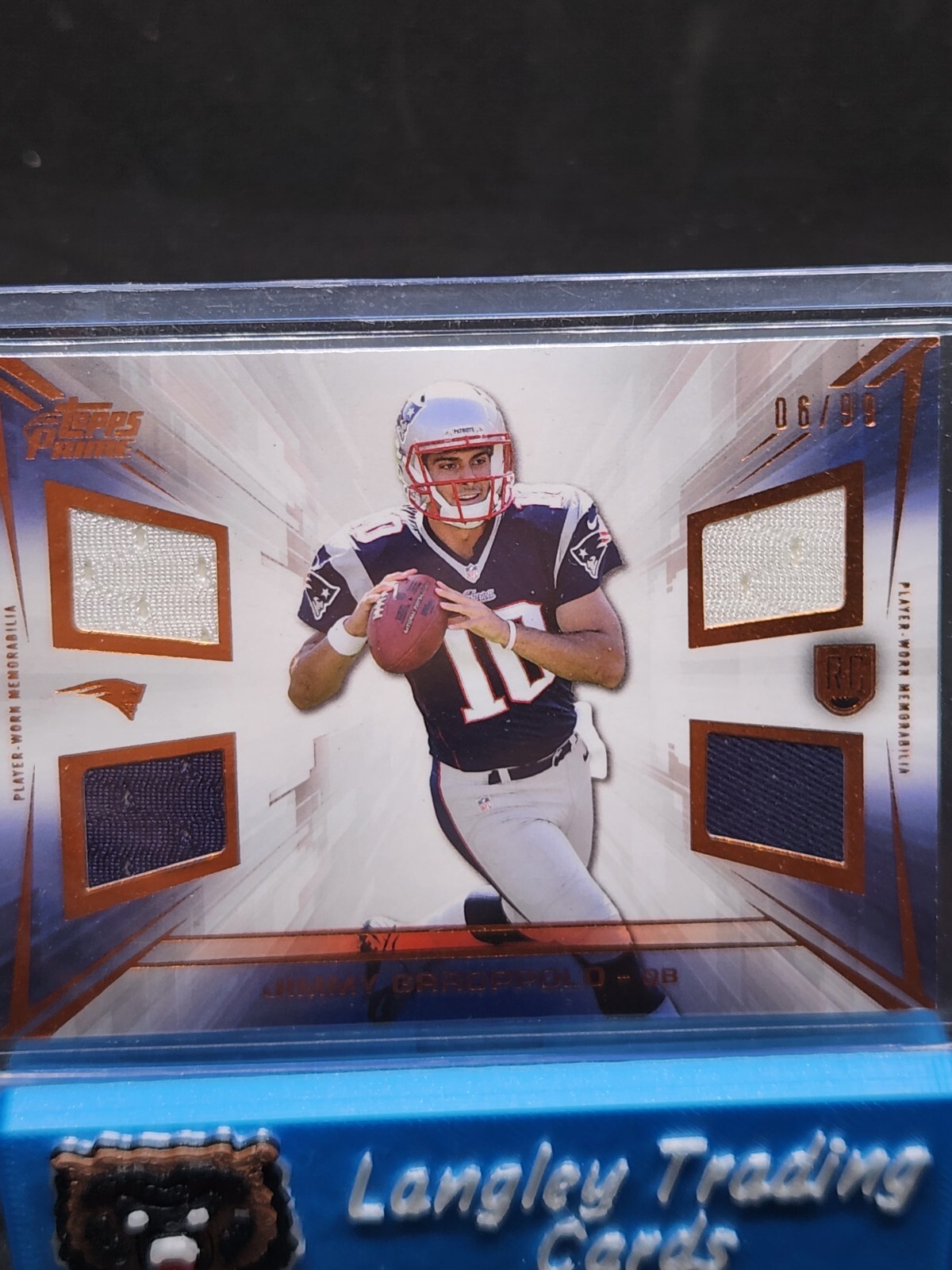 Jimmy Garoppolo Topps Prime Quad Relics #QRJG Gold
