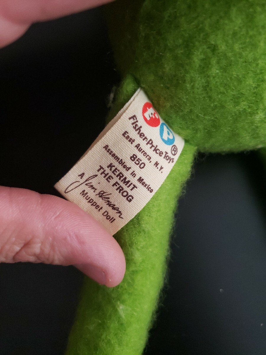 Vintage 1976 Fisher Price #850 KERMIT THE FROG PLUSH Jim Henson