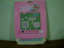 Easter Egg Hunt Sign Kit - 4 Signs, 4 Stakes, 2 Awards
