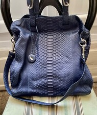 VÉRITABLE PYTHON BLEU, Grand Sac , Pelgio, NEUF, DUST BAG/Leather Exotic