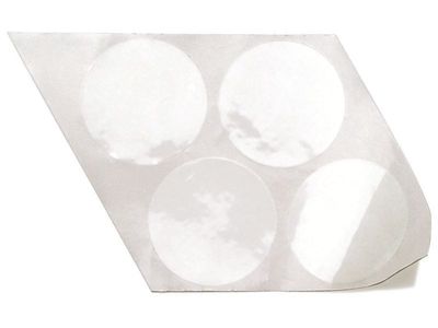 Verschluss Etiketten, Klebepunkte transparent 3 cm, Stückzahl wählbar, NEU!