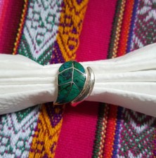 Peruvian Silver 950 Adjustable Ring with semi-precious Turquoise