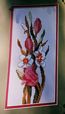 Cross Stitch Pattern SPRING BOUQUET Flowers Daisy White Pink Flower Theme