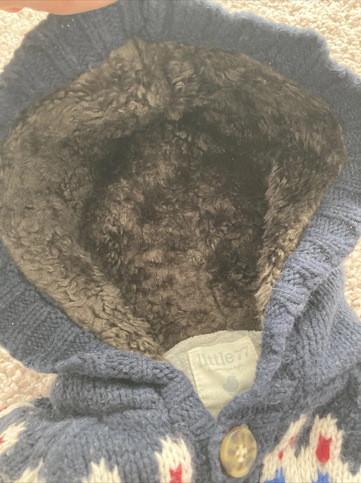 Детский хлопковый свитер толстовка с капюшоном American Eagle 77 размер 12-18 месяцев на пуговицах  - Изображение 3 из 4