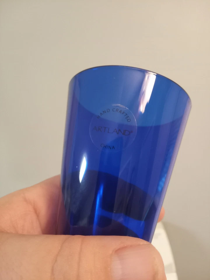 Juego de 3 Artland Colonial Williamsburg pequeño vidrio arbusto 4 oz azul cobalto Foto 2 de 4