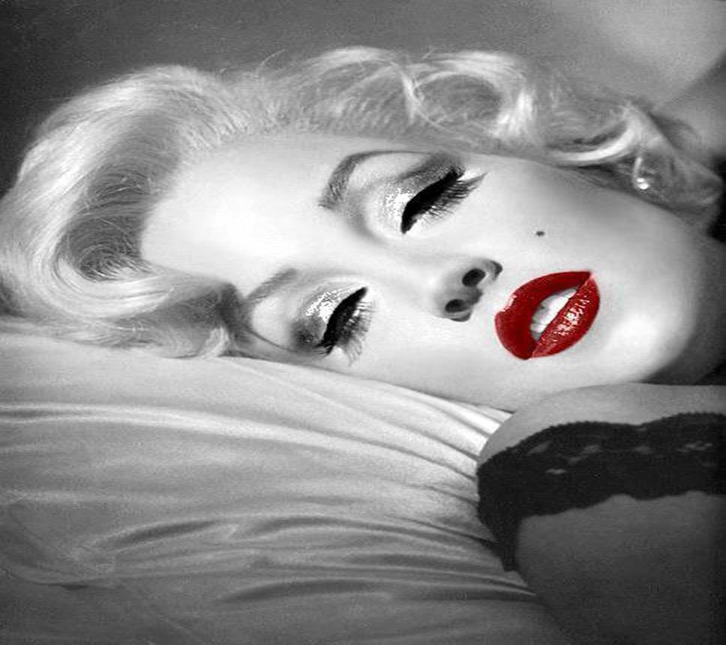 Marilyn Monroe Black And White Red Lips Tumblr Marilyn Monroe