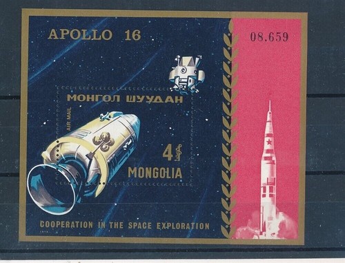D411467 Mongolia S/S MNH Space Apollo 16