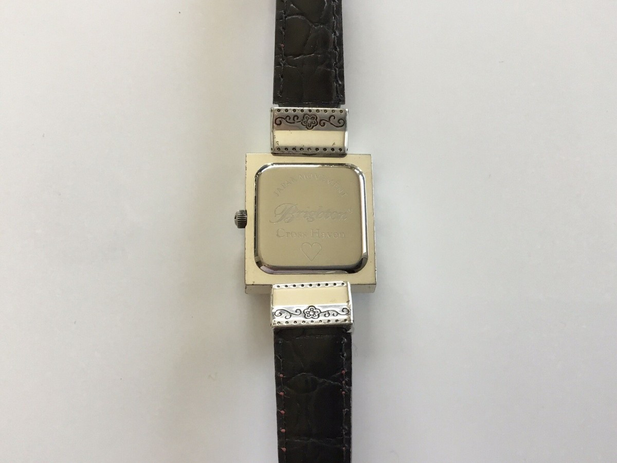 Brighton Cross Haven Watch Reversible Black Red Leather 