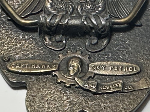 Capt Hawks Sky Patrol Vintage "Our Kitties Cat House" Reno NV Brass Belt BuckleO - 第 3/3 張圖片