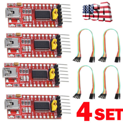 4 Set FT232RL Adapter Module Mini Port FTDI USB to TTL Serials 3.3V 5.5V US