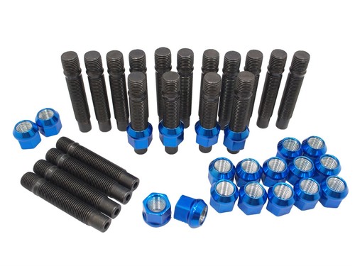12X1.5 BMW STUD CONVERSION KIT INCLUDES 20 RACING STUDS AND 20 BLUE LUG NUTS - Picture 3 of 4