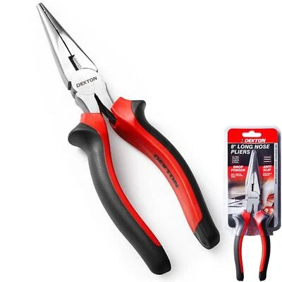 DEKTON 200mm Long Nose Pliers Needle Pinch Nosed Wire Cutters Tool 8" DT20144