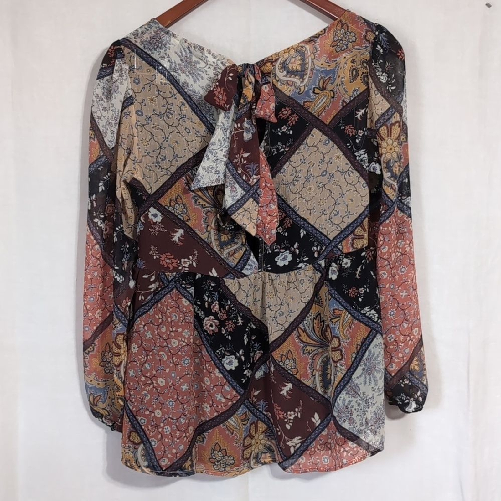 American Eagle Patchwork Print Tiered Square Neck… - image 5