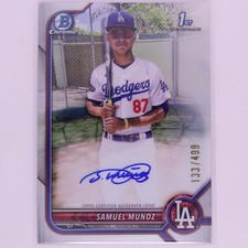 2022 BOWMAN CHROME 1ST SAMUEL MUNOZ AUTO 133/499 #CPA-SM LA DODGERS