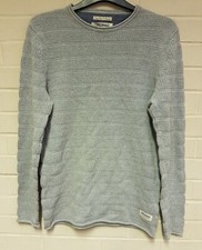 JACK  JONES Men's Long Sleeve Knitted Grey Jumper Size Large