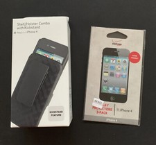New Verizon Lot - iPhone 4 Shell Holster Combo Phone Case  3x Screen Protectors