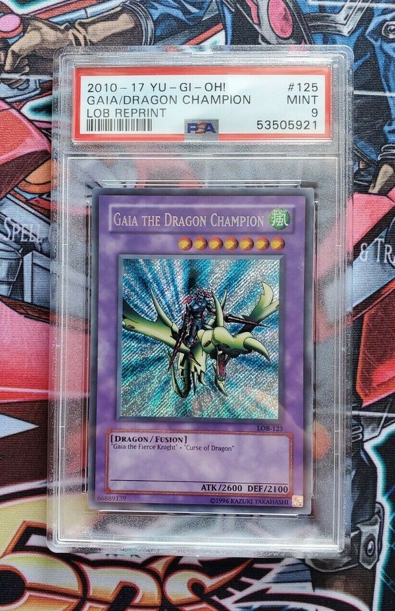 PSA9 遊戯王　旧アジア版　GAIA THE DRAGON CHAMPION Gaia The Dragon Champion PSA 9 - LOB-125 - Secret Rare - Unlimited