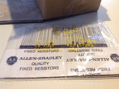 50 pic Allen Bradley RC07ge100j CBC 1005 10 ohms 1/4 w 5% Carbon Comp Resistors