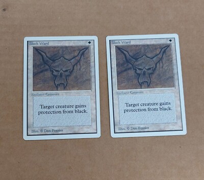 2x Unlimited Black Ward MTG Unlimited EDH CUBE VINTAGE EX NM SEE PHOTOS