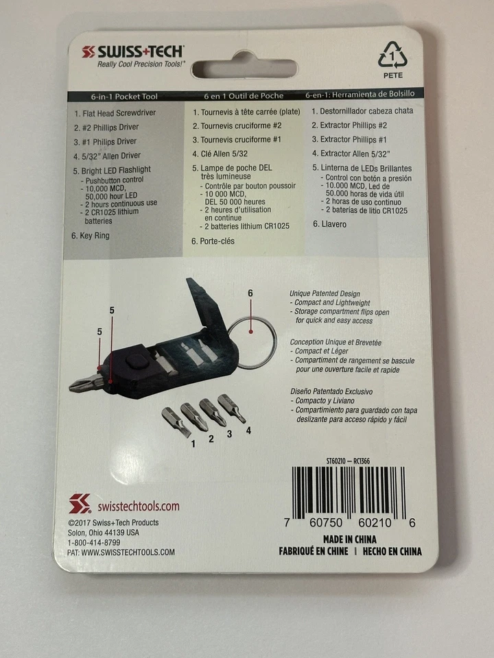 SWISS TECH XDRIVE 6-IN-1 POCKET DRIVER TOOL FLAT HEAD & PHILLIPS SCREDRIVERS NEW - Image 2 of 2