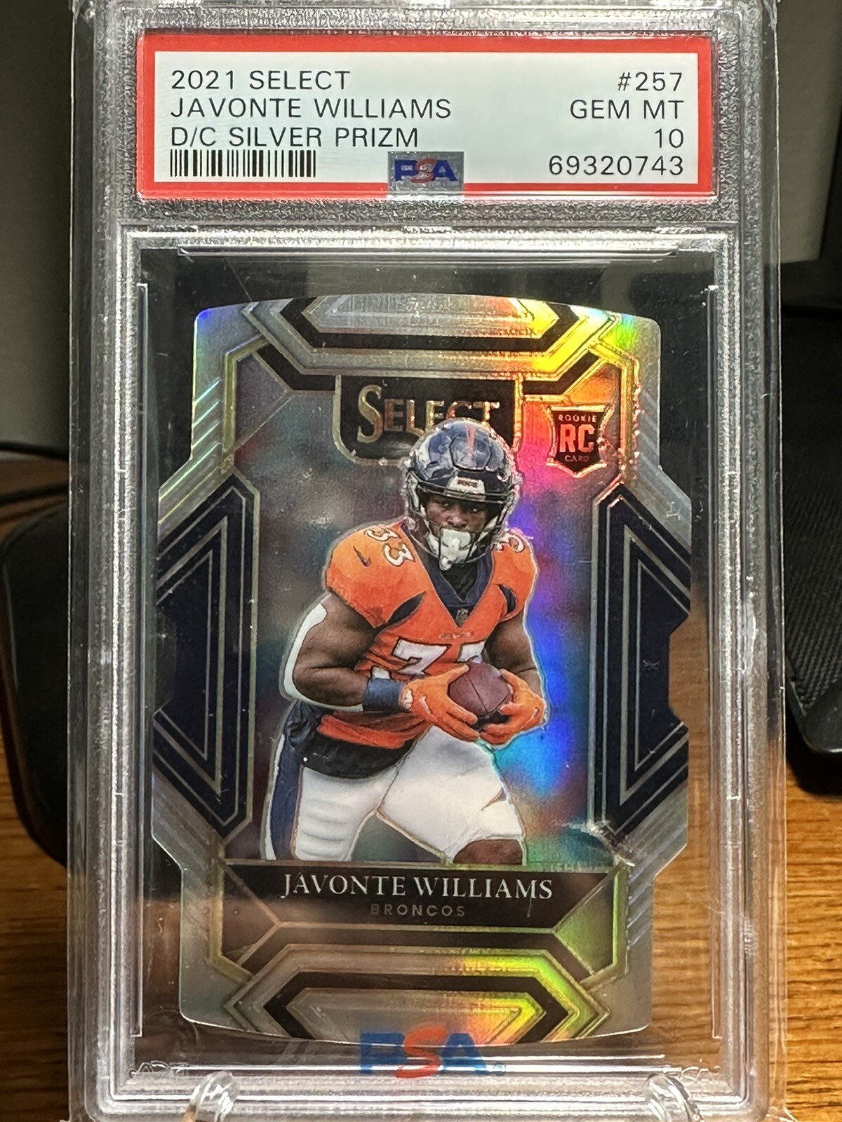 2021 Select #257 Die-Cut Silver Prizm Javonte Williams RC PSA 10 - POP 10