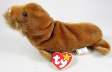 Ty Original Beanie Baby Paul the Walrus Plush with Heart Tag, 1999