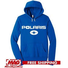 POLARIS BLUE PREMIUM FLEECE HOODIE ATV Snowmobile Snow Road RZR Racing Sports