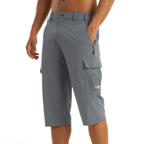 Pantalones cortos informales de trabajo de 3/4 de longitud de secado rápido de 5 bolsillos activos cargo para hombre - Imagen 11 de 117