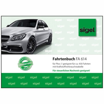 SIGEL Fahrtenbuch 3x FA614 (T1179) A6 40 Blatt PKW 2+1 GRATIS Aktion