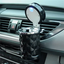 Auto Car Ashtray Portable with Blue LED Light Ashtray Smokeless Smoking Stand Cy