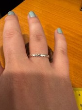 Dainty sterling silver ring, flat bead rings 2.1mm wide; size 8 US; stacking