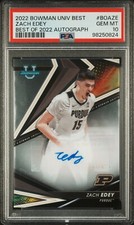 2022 BOWMAN UNIVERSITY BEST BEST OF 2022 AUTOGRAPH #BOAZE ZACH EDEY PSA 10