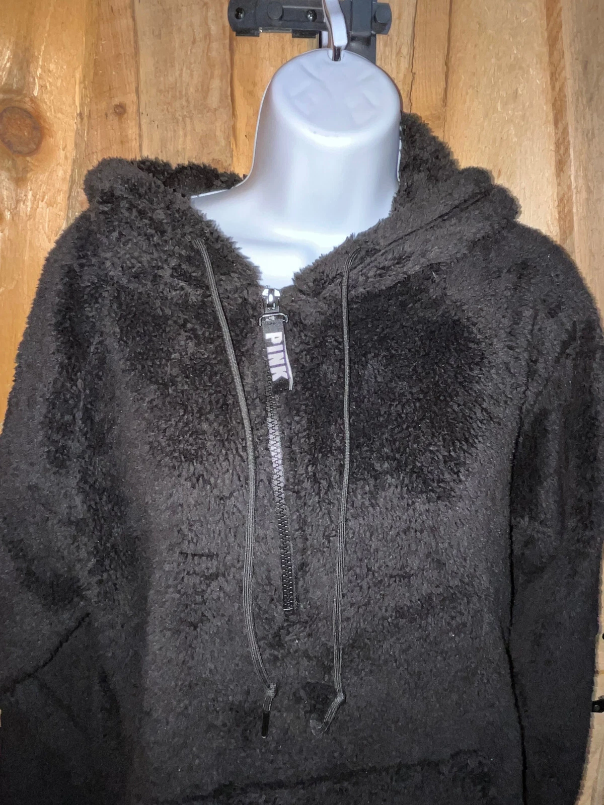 UNDERCOVER Felpa con cappuccio Sherpa rosa 1 4 cerniera nera