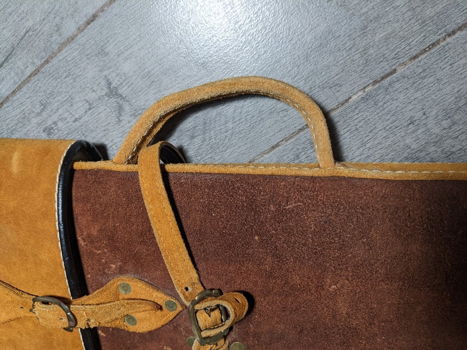 Vintage Soft Suede Leather Rifle Gun Shotgun Carry Case Deer Western