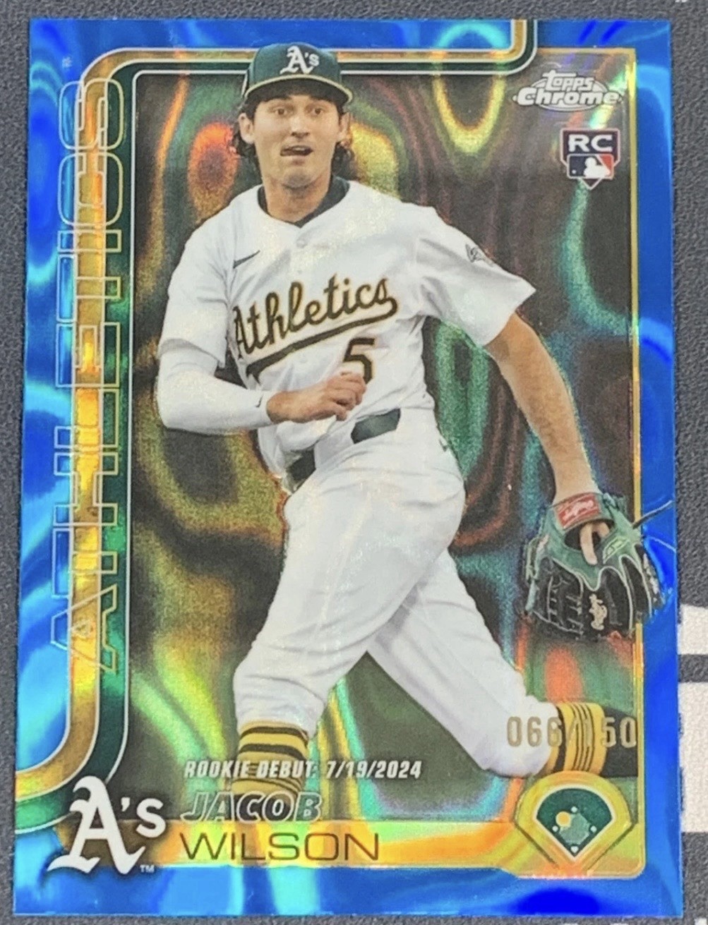 2025 Topps Chrome Update- Jacob Wilson (RC) #USC150 Blue Raywave Refractor /150