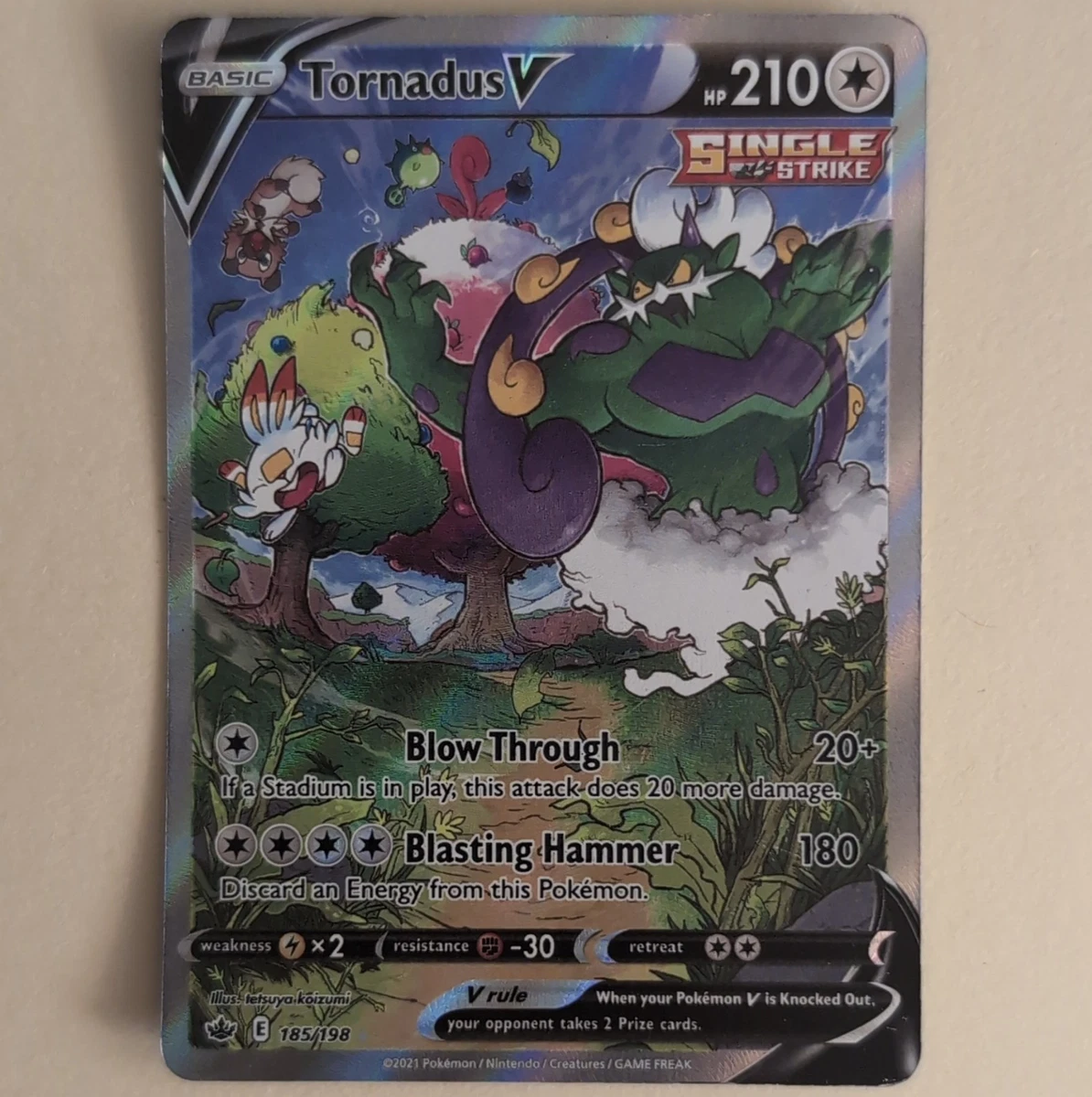 tornadus v pokemon card value - 185/198 - Full Art Ultra Rare - Sword & Shield Evolves from null Type Tornadus V 185/198 Swsh06: Sword