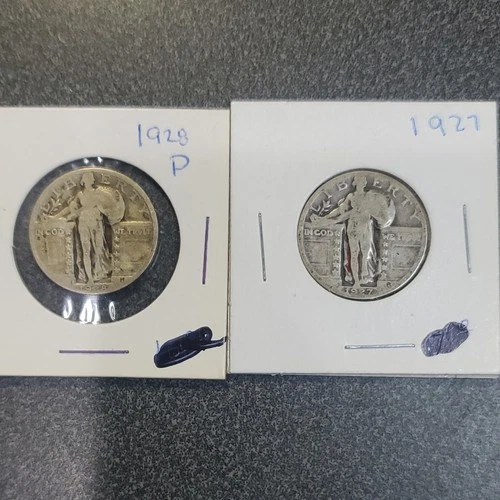 Standing Liberty Quarter 1927 & 1928 Silver 25C Philadelphia Lot of 2 #327