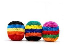 3PCS Hacky Hand-Made Knitted Footbag Set, Crochet Footbags for Adults