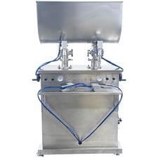 Pneumatic Vertical Liquid Paste Filling Machine 50-500mL 70L Hopper Dual Heads