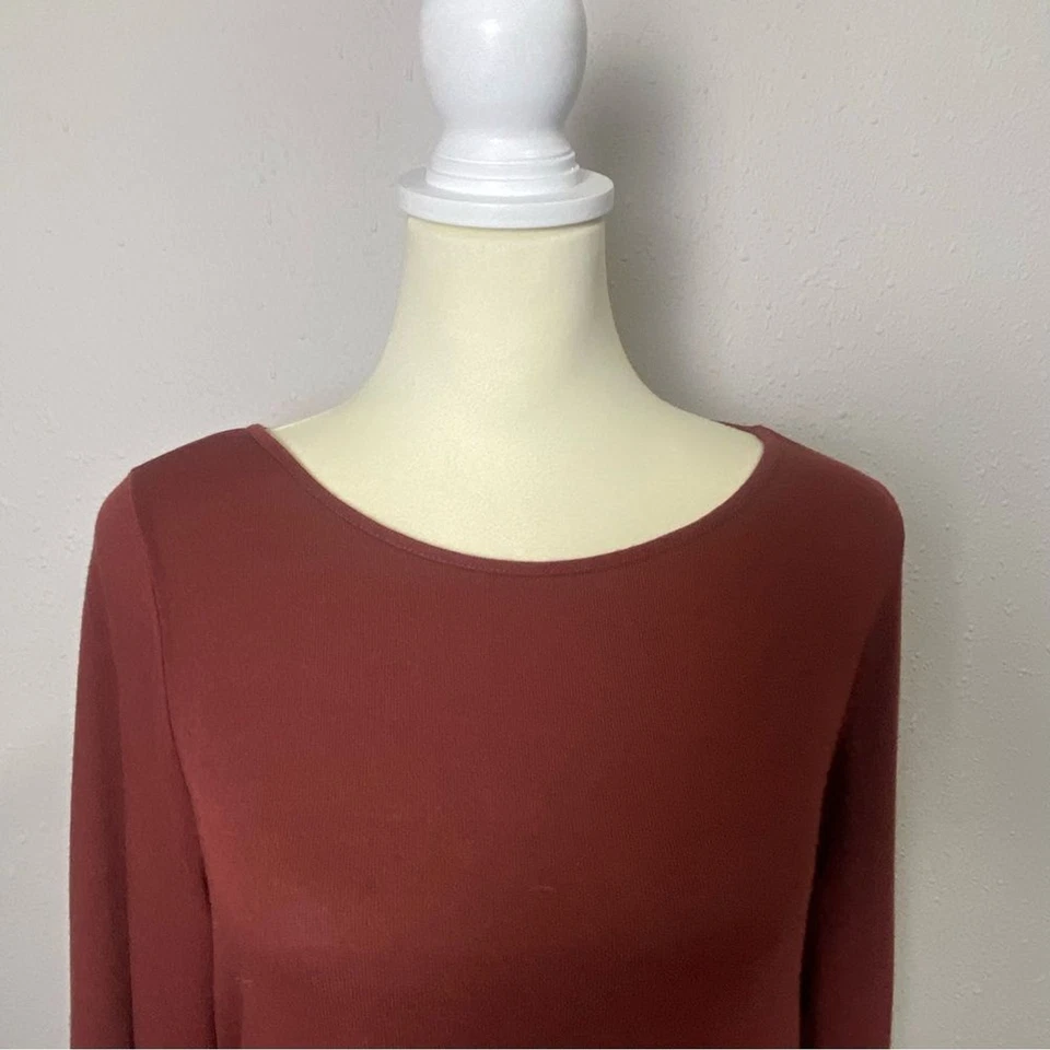 Suéter túnica manga larga color óxido otoño colección Lisa Rinna para mujer talla S Foto 2 de 4