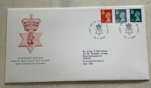 GB QEII 2000 Northern Ireland Regional Machin New Values RM FDC Belfast SHS