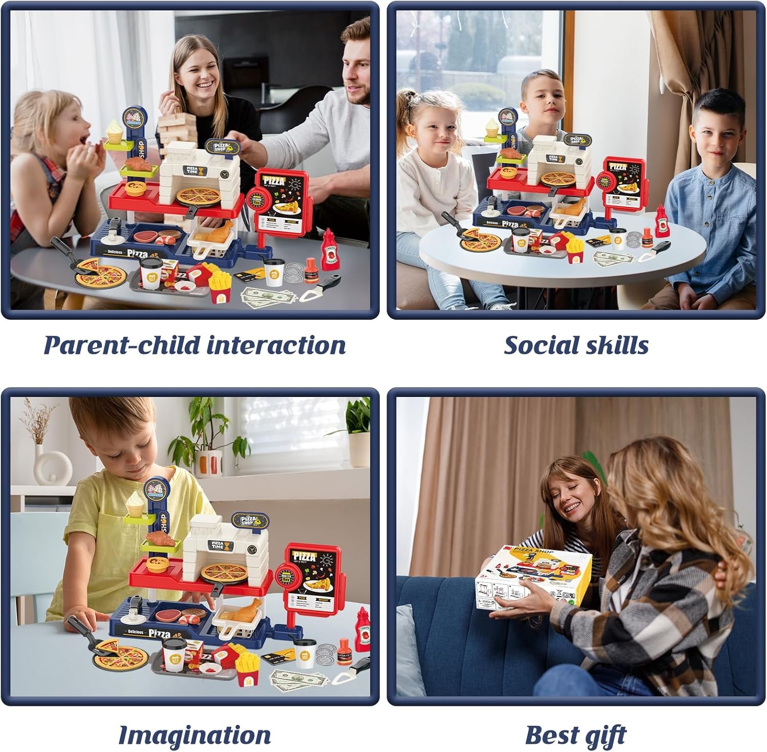 как выглядит Kids Pizza Oven Play Set: Ice Cream Maker, Card Reader, Cash Register, Play... фото