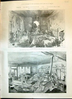 Altes 1900 Bombardement Ladysmith zerstörtes Haus ausgegraben Burrows Licht Ho viktorianisch