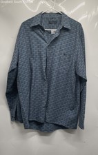 Casa Moda Mens Blue Long Sleeve Spread Collar Dress Shirt Size Large