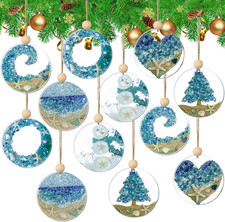 12 Pcs Beach Ornaments for Christmas Tree Coastal Christmas Decor
