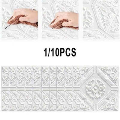 35*35cm 3D Fliese Wand Aufkleber Wasserdicht Schaum Panel Ziegel Wand Panels