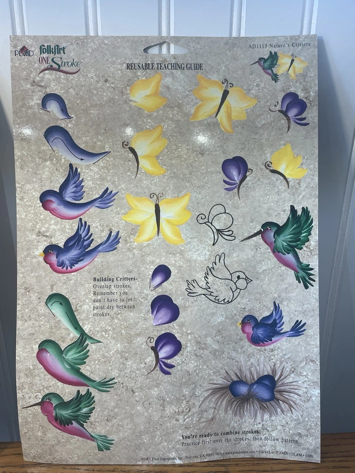 Plaid Folk Art One Stroke Victorian ROSE Flower & Leaves Reusable Painting & VHS - Image 3 of 4