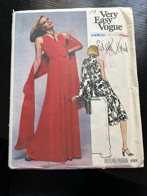 Vogue Patterns Edith Head V1561 Dress and Stole Women s Size 12